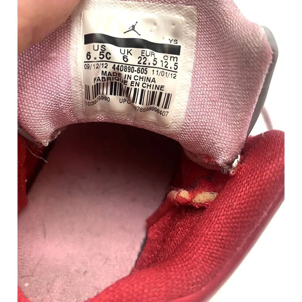 Nike Air Jordan 5 Retro (TD) Valentines Day Sz 6.5C‎ Toddler 440890-605 Red Pink - Picture 7 of 8